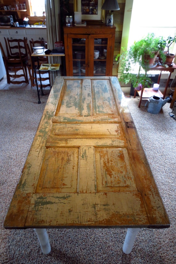 Items similar to Vintage door table. Beautifully ...