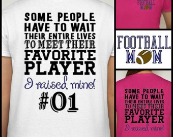 Football Mom t-shirt Proud Football Mom Shirt Sports Fan Cheer customize with YOUR TEAM COLORS!