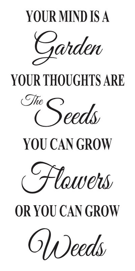 primitive inspirational stencil your mind is a garden 12x24