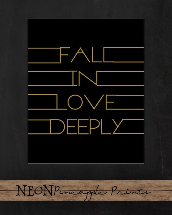 Items similar to PRINTABLE ART Love Deeply Gold. Digital Word Art