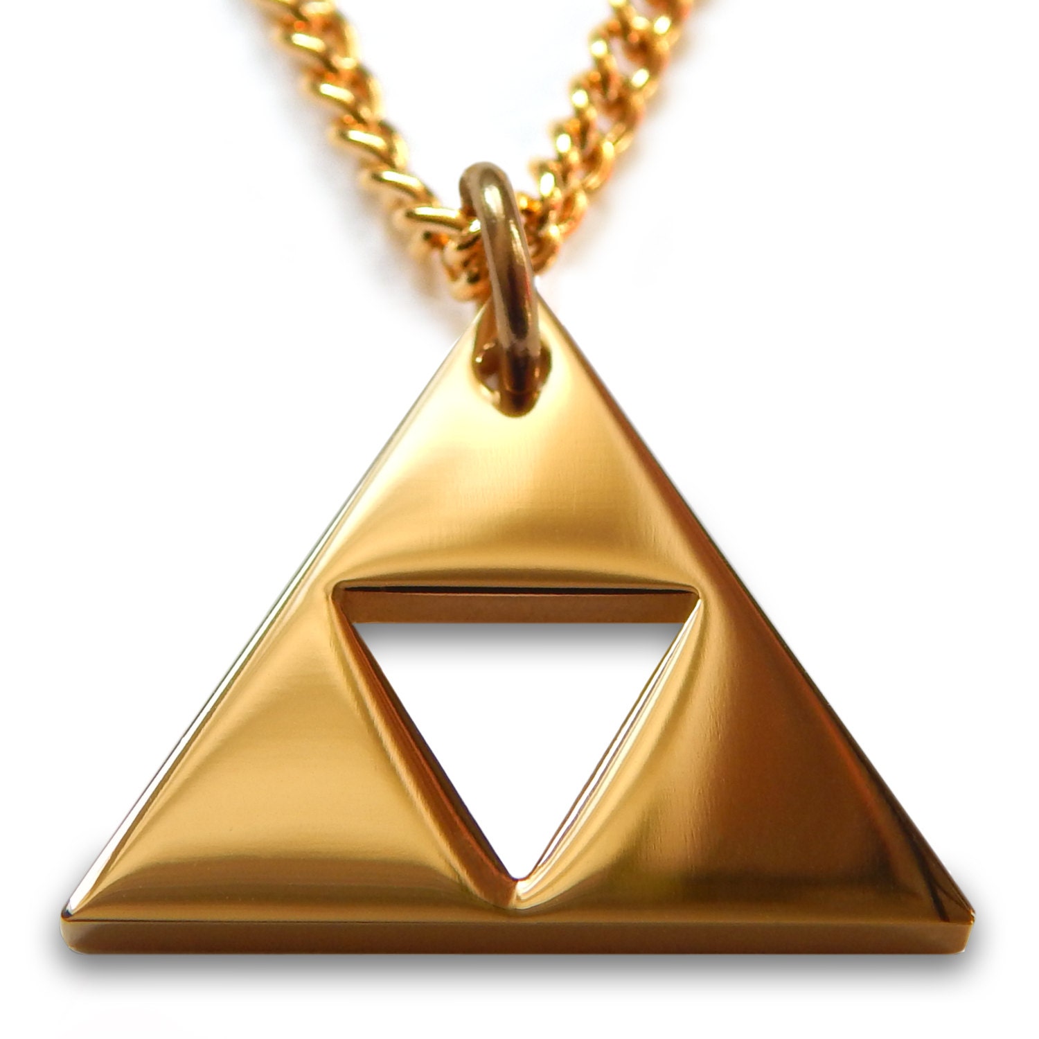 Legend of Zelda Triforce Necklace 18k GOLD by ZeldaOcarinaStore
