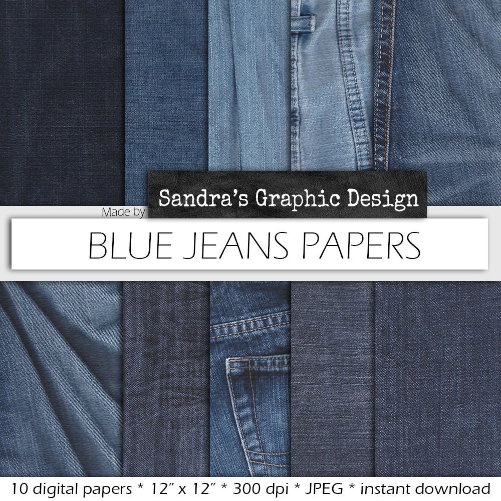 Jeans digital paper “BLUE JEANS” with digital papers with blue jeans