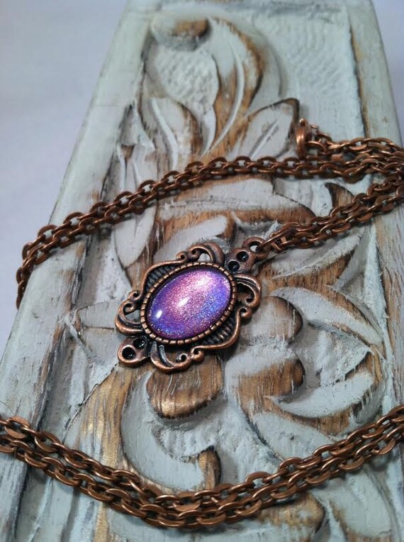 Nail Polish Jewelry Antique Copper Necklace With A Small