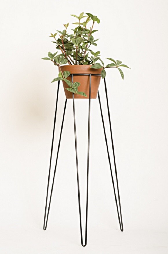 Black Metal Wire Plant Stand MidCentury Inspired by WirelyHome