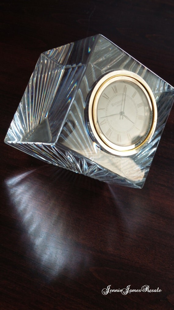 Desk Clock by Waterford Crystal© Cube Shaped