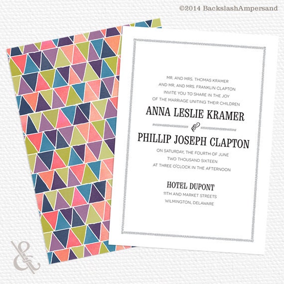 Simple Typography Wedding Invitation Suite // CUSTOM DEPOSIT // Double