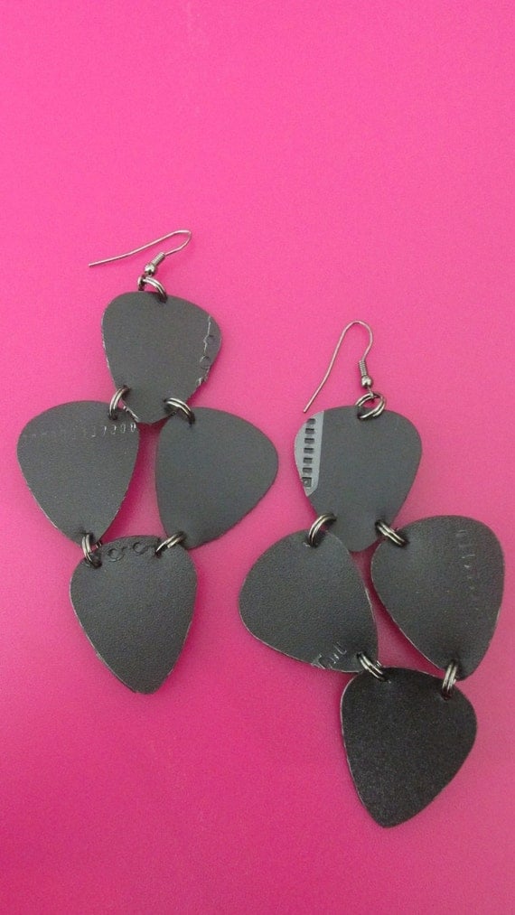 Upcycled Guitar Pick Earrings!