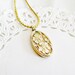 vintage monet necklace etched gold pendant floral oval pendant necklace