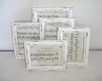 creamy white and gold distressed picture frames - shabby chic cottage wedding decor - ornate hollywood regency - instant photo gallery set 5