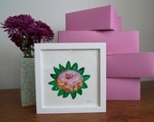 Leafy Pink Rhubarb Donut Original Watercolor Painting