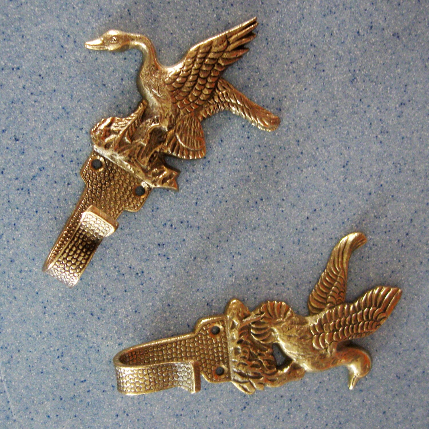 Vintage Brass Duck Coat Hangers Towel Hanger Set by CinfulOldies