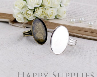 10pcs (18x25mm) Nickel Free - High Quality 19mm Adjustable Ring Base (ZJ132 / ZJ133)