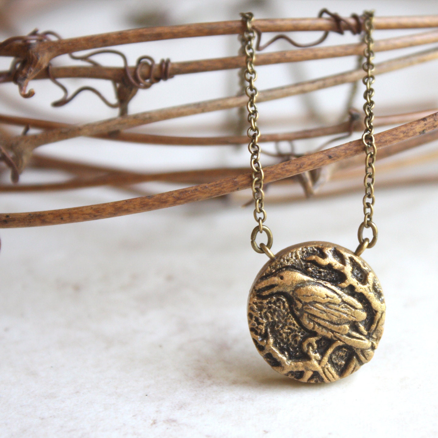 Crow Necklace Gold Raven Pendant Rook Charm Silver Crow