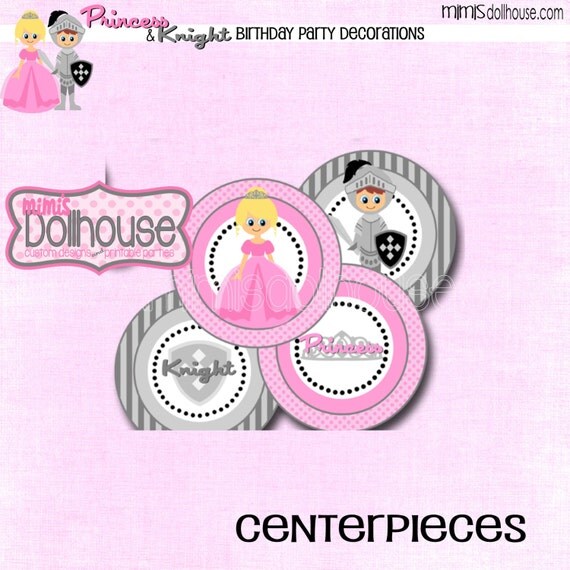 Princess & Knight Centerpieces-Fairytale Princess and the Knight Centerpieces-PDF Il_570xn