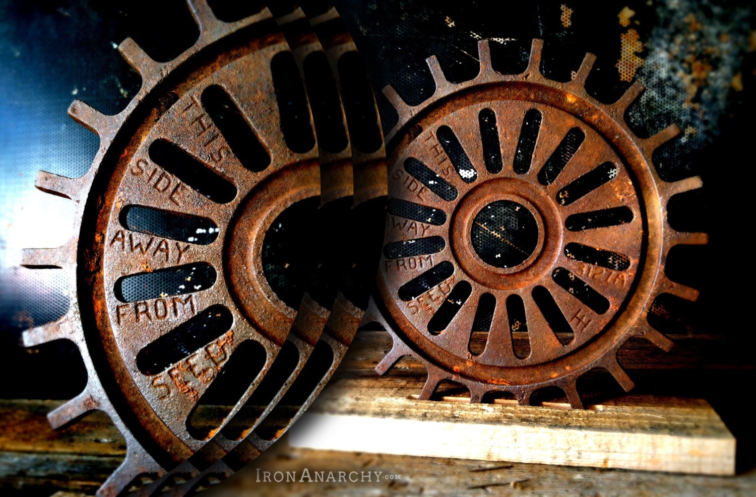 Antique Industrial Cast Iron Gear Decor