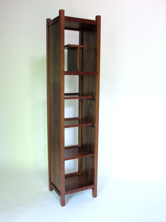  Cabinet, Narrow Bookcase, Modern Media Tower- Handmade Wood Furniture