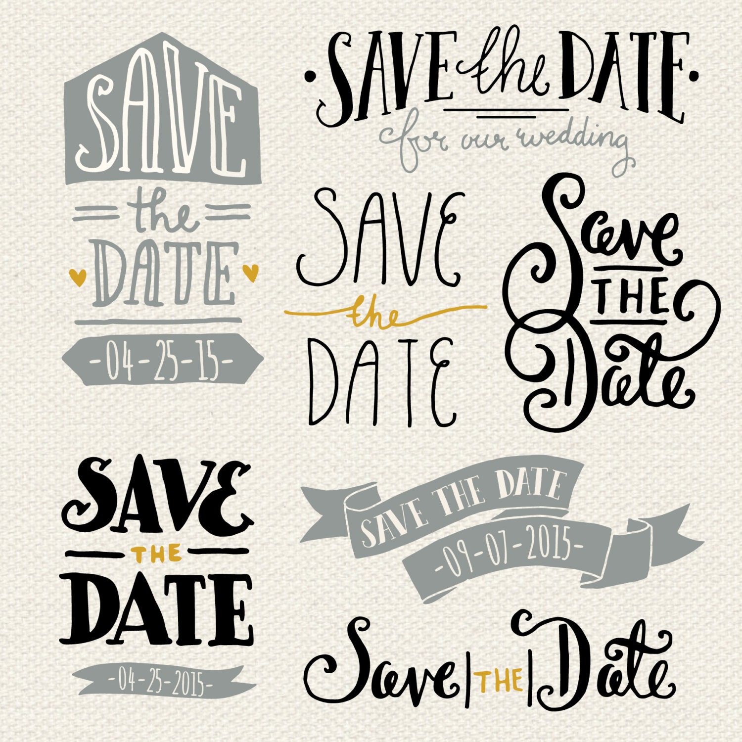 Download Save the Date Overlays 1 // Photoshop PSD // by thePENandBRUSH