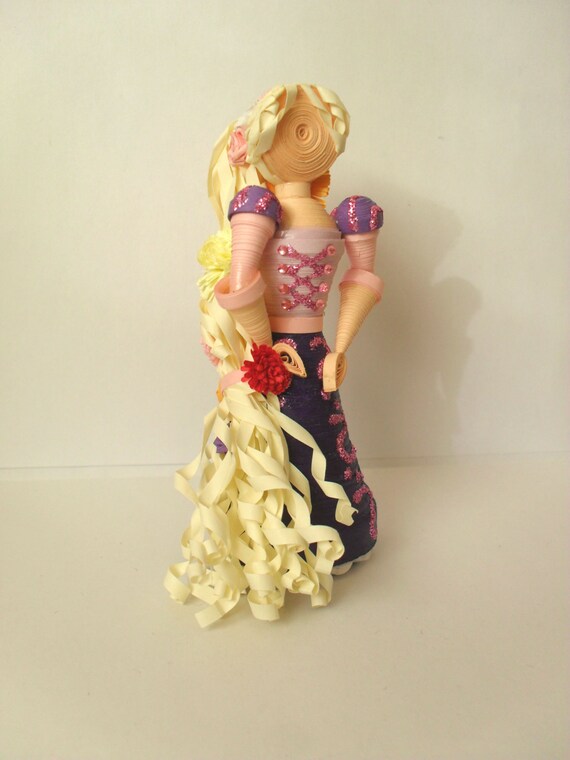 3D Paper Quilled Rapunzel Doll Inspired by by TwirledandTwisted