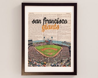 San Francisco Giants Dictionary Art Print - AT&T Park - Print on Vintage Dictionary Paper - Baseball Art - Gift For Him - SF Giants