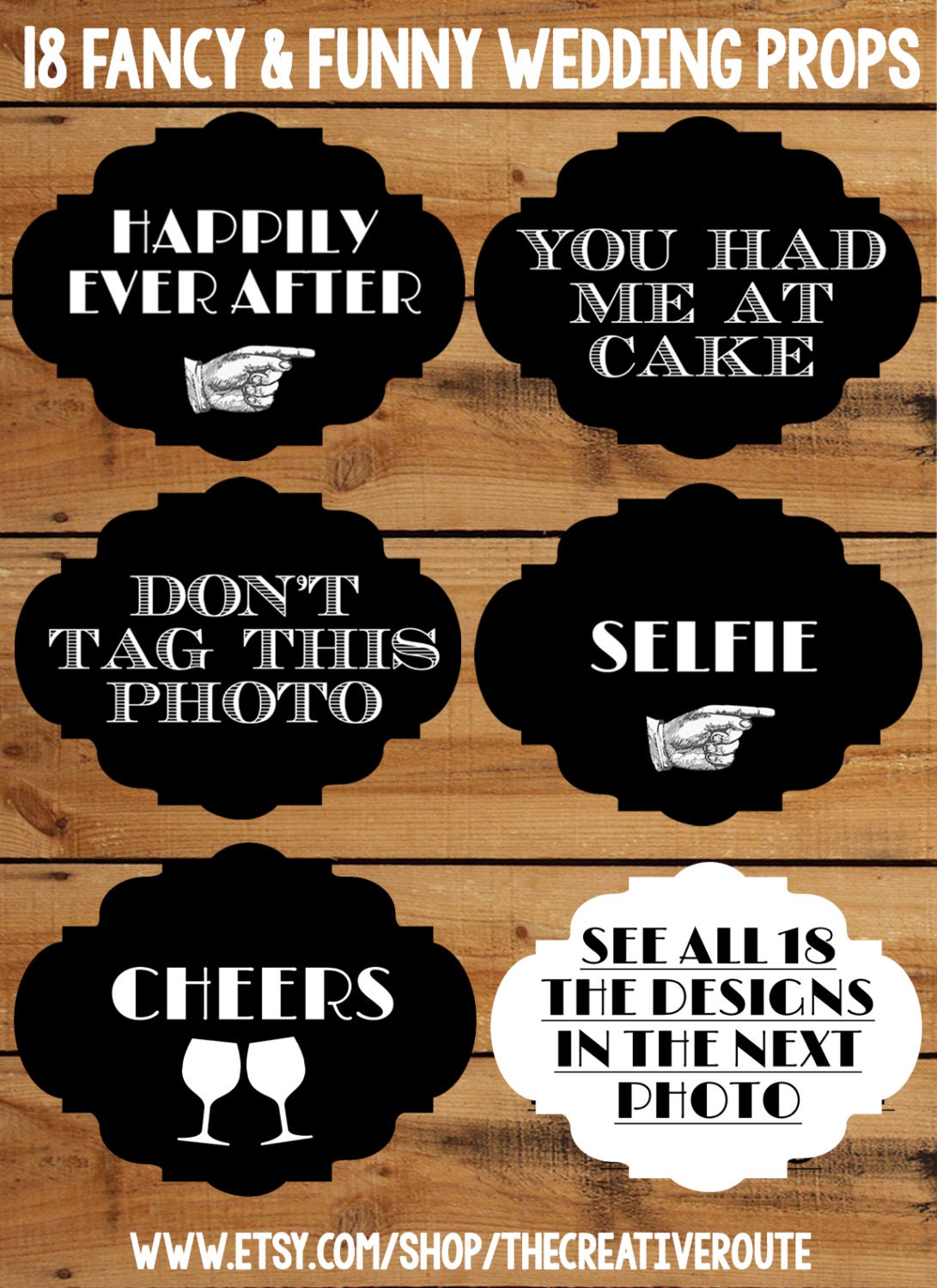 Wedding Photo Booth Props 18 Funny Printable Signs for a DIY