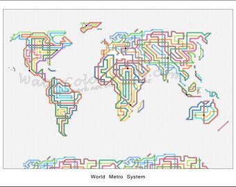 Nyc subway map | Etsy Map of the Word, Subway Map, ...