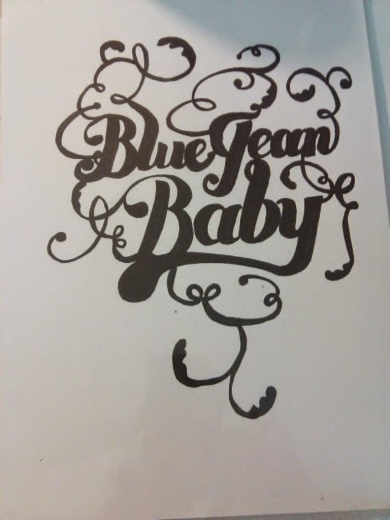 Blue Jean Baby Wall Art/ Elton John Lyrics by VisibleScribbles