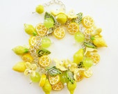 Lemon bracelet Lime bracelet Tropical fruits bracelet Polymer clay jewelry Yellow bracelet Lemon slices Clay flower bracelet MADE TO ORDER Lemon bracelet Lime bracelet Tropical fruits bracelet Polymer clay jewelry Yellow bracelet Lemon slices Clay flower bracelet MADE TO ORDER