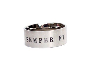SEMPER FI- Ring Stainless Steel Marine USMC ring semper fi marine ...