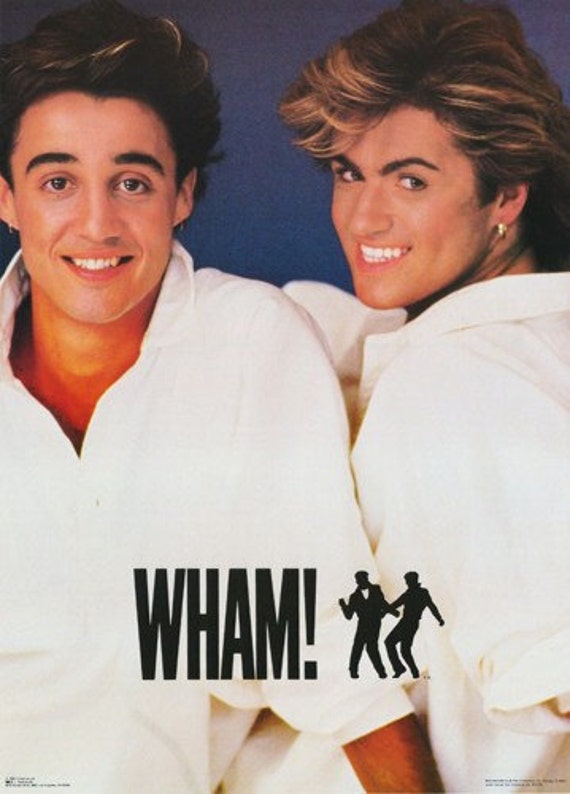 Wham George Michael and Andrew Ridgeley Rare by VintagePosterPlace