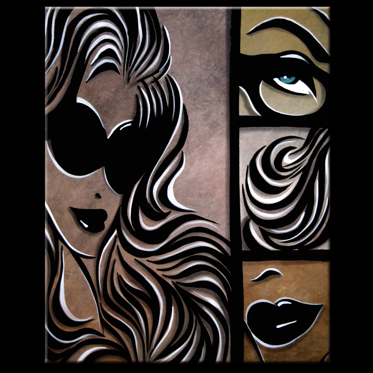 Options Original Abstract Modern Woman Pop Art Huge Canvas Painting