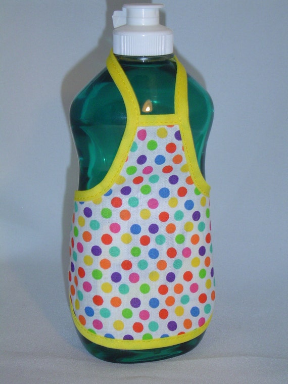 Colorful Dots Fun Pattern Dish Soap Bottle Apron Cover Small