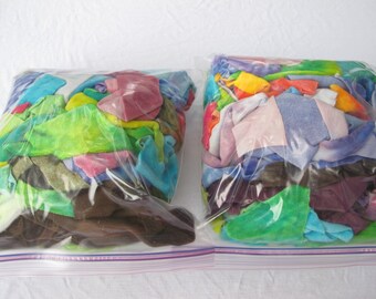 Hand Dyed Scraps, Bamboo Velour Scraps, Organic Bamboo Velour Scraps, OBV Scraps, LWI Scraps, Low Water Immerssion Scraps, Scrap Bag