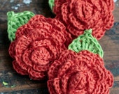 Crocheted Linen Flowers Brooch