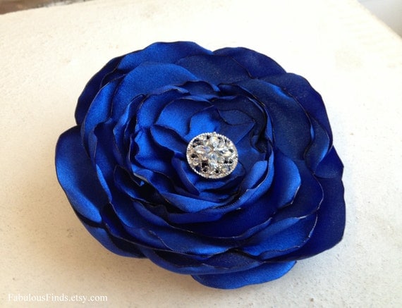 Royal Blue Flower Hair