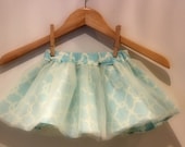 Whimsy Wendy Aqua and Ivory Dressy Party Skirt with Tulle Overlay Il_170x135