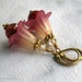 Ombre Lucite Flower Earrings on Brass Leverbacks, Agate & Crystal Gemstone Earrings... Fall Floral Jewelry