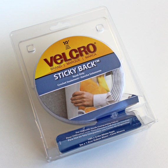 Sticky Back Velcro White Hook Tape. 10 Feet Self Adhesive