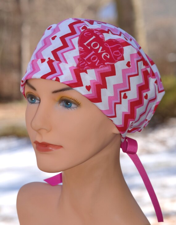 Valentine Scrub Hüte für Frauen - Liebe Herz Applique