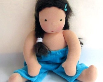 sky blue, Waldorf doll clothes, 12 inch doll pants, Steiner doll, Waldorf toy, cloth doll, ragdoll, Waldorf doll, handmade doll