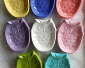Owl Soap Dish Tea bag holder Trinket Dish  Owl Home Decor