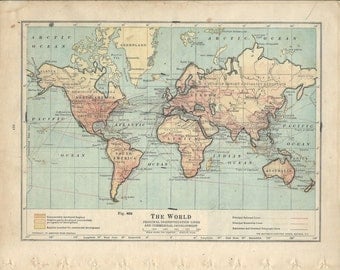 1934 world map | Etsy