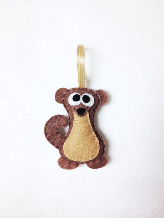 Items similar to Weasel Ornament, Felt Christmas Ornament, Ornament ...