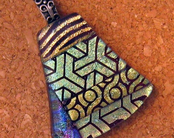 Dichroic Fused Glass Pendant - Dichroic Jewelry - Fused Glass Pendant - Fused Glass Jewelry - Dichroic Necklace - Fused Glass
