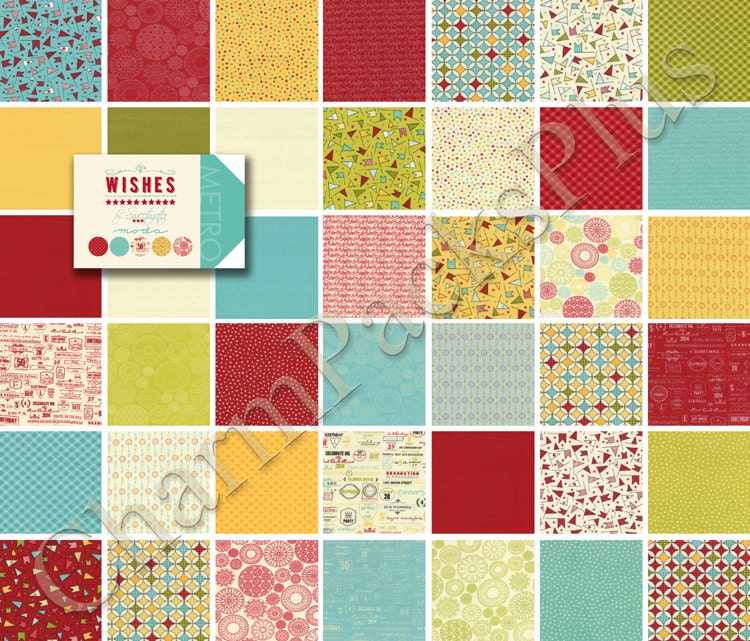 WISHES by Sweetwater Moda Charm Pack 5-inch Quilt Fabric