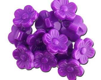 Vintage Purple Plastic Flower Buttons 16mm btn005F