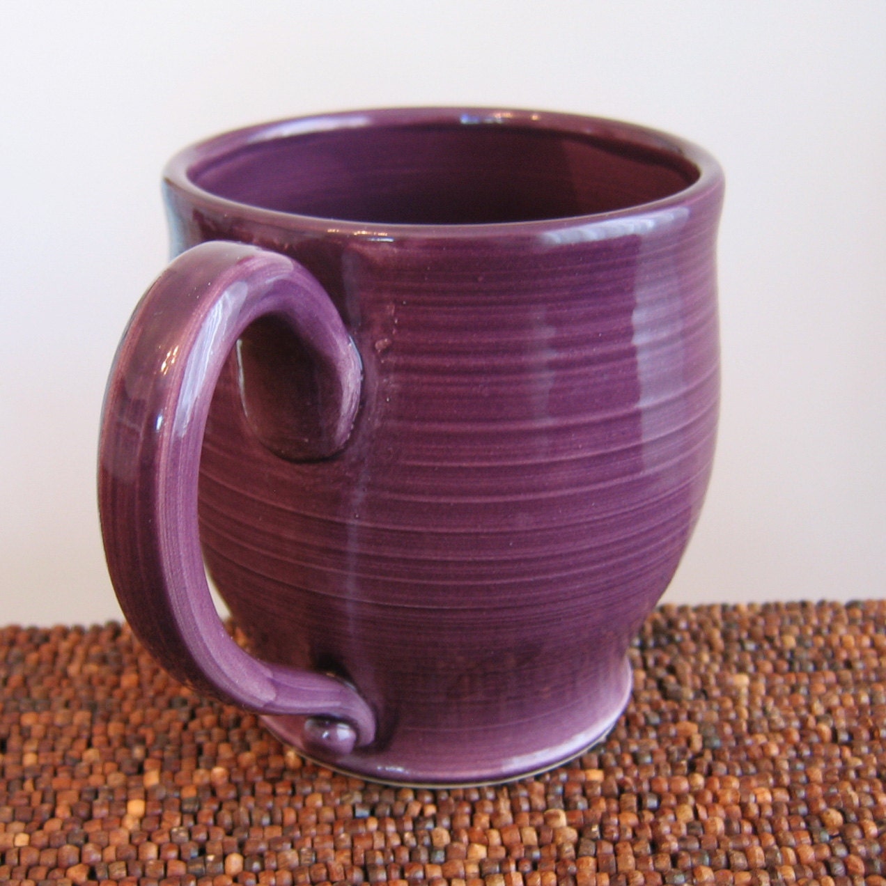 Plum Purple Pottery Mug 16 oz. Large Stoneware by KarinLorenc