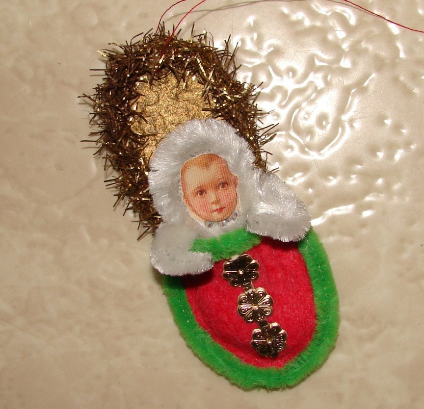 chenille snow baby slipper christmas ornament by chenille snow baby slipper christmas ornament by