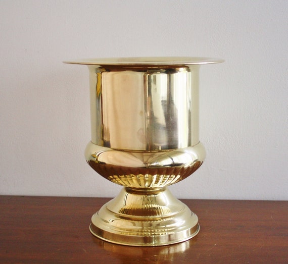 Large vintage brass ice bucket or champagne bucket