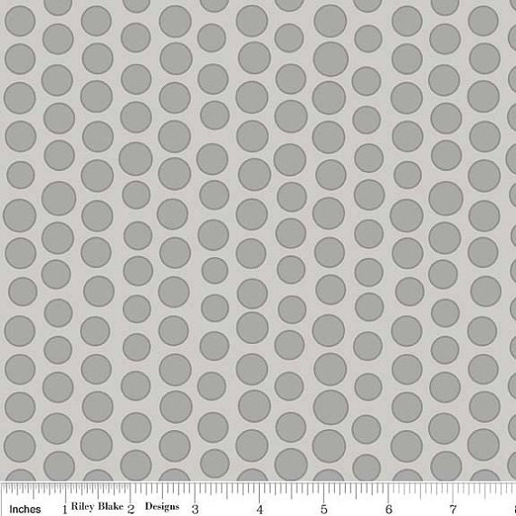 Cotton Fabric 1 yard Gray Polka Dot Cotton Fabric Riley