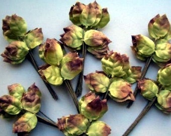 Hand Painted Fabric Leaves from the 1950s - Vintage